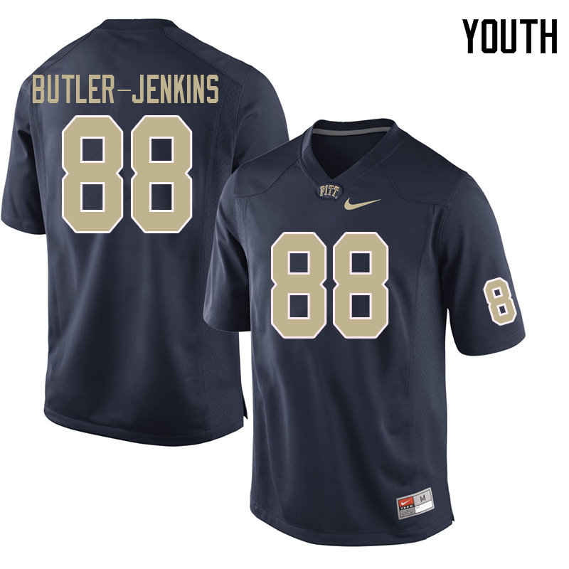 Youth #88 Dontavius Butler-Jenkins Pittsburgh Panthers College Football Jerseys Sale-Navy